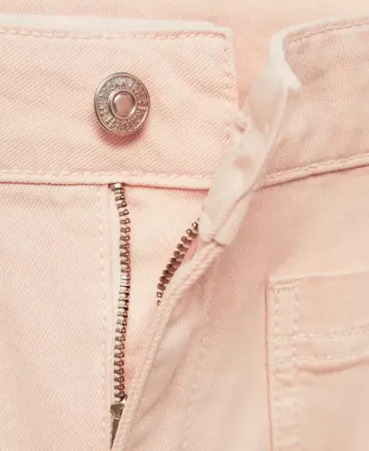 Women's Pocketed Flared Cropped Jeans - Pink - 6