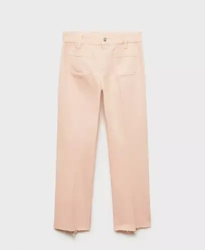 Women's Pocketed Flared Cropped Jeans - Pink - 7