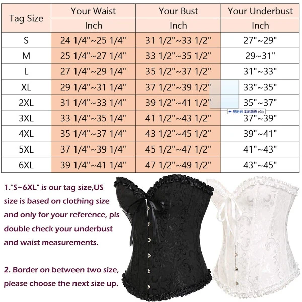 MISS MOLY Women's Lace Up Boned Plus Size Overbust Corset Bustier Bodyshaper Top- - MISS MOLY