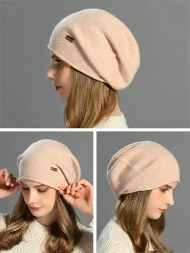 jaxmonoy Slouchy Knit Beanie Hat for Women Winter Soft Warm Ladies Laightweight Slouch Knitted Skull Beanies Cap - 5