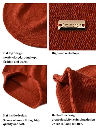 jaxmonoy Slouchy Knit Beanie Hat for Women Winter Soft Warm Ladies Laightweight Slouch Knitted Skull Beanies Cap - 4