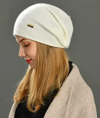 jaxmonoy Slouchy Knit Beanie Hat for Women Winter Soft Warm Ladies Laightweight Slouch Knitted Skull Beanies Cap - 5