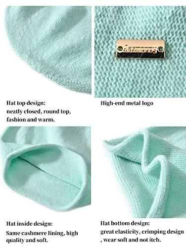 jaxmonoy Slouchy Knit Beanie Hat for Women Winter Soft Warm Ladies Laightweight Slouch Knitted Skull Beanies Cap - 3