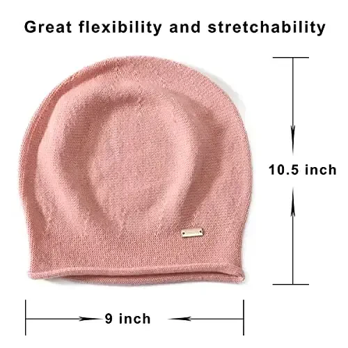 jaxmonoy Slouchy Knit Beanie Hat for Women Winter Soft Warm Ladies Laightweight Slouch Knitted Skull Beanies Cap - 3
