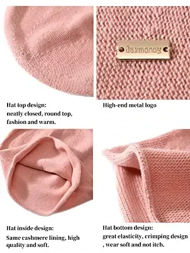 jaxmonoy Slouchy Knit Beanie Hat for Women Winter Soft Warm Ladies Laightweight Slouch Knitted Skull Beanies Cap - 4