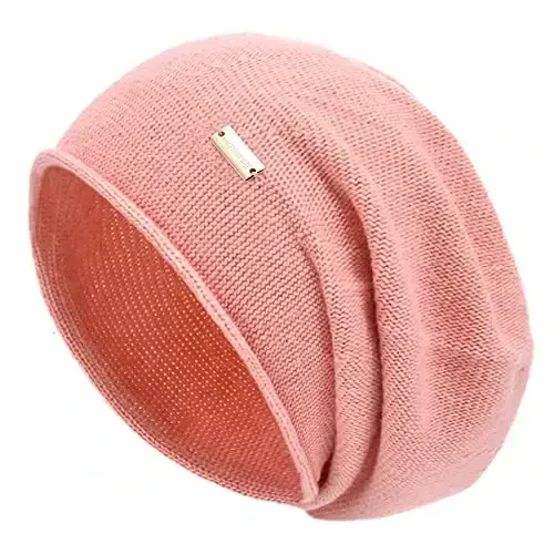 jaxmonoy Slouchy Knit Beanie Hat for Women Winter Soft Warm Ladies Laightweight Slouch Knitted Skull Beanies Cap - JAXMONOY