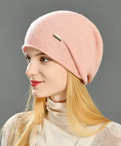 jaxmonoy Slouchy Knit Beanie Hat for Women Winter Soft Warm Ladies Laightweight Slouch Knitted Skull Beanies Cap - 5