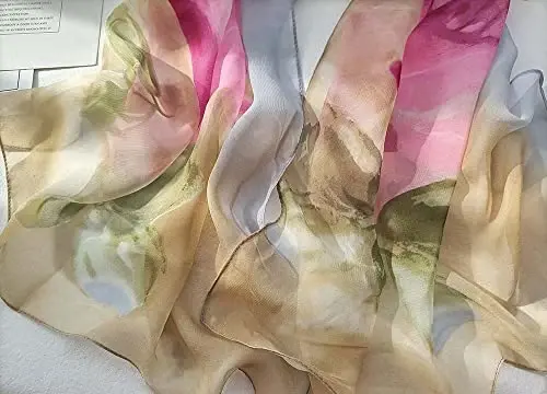 Pokeedioty Scarfs for Women Lightweight Fashion Scarves Elegant Floral Pattern Sheer Scarfs - 3