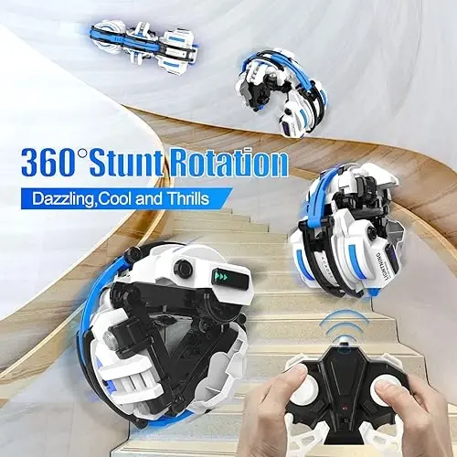 BAZADER RC Car with LED Lights - Remote Control Car Snakes 360° Roll Toy, Birthday for Kids Age 7 8 9 10 11+ Year Old, 2 Batteries 60+min, Indoor/Outdoor Toy for 6-12 yr Teen Boys - 2