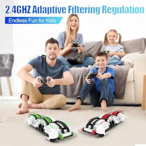 BAZADER RC Car with LED Lights - Remote Control Car Snakes 360° Roll Toy, Birthday for Kids Age 7 8 9 10 11+ Year Old, 2 Batteries 60+min, Indoor/Outdoor Toy for 6-12 yr Teen Boys - 5