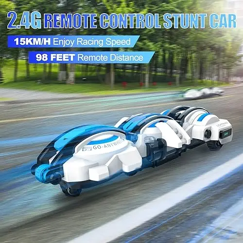 BAZADER RC Car with LED Lights - Remote Control Car Snakes 360° Roll Toy, Birthday for Kids Age 7 8 9 10 11+ Year Old, 2 Batteries 60+min, Indoor/Outdoor Toy for 6-12 yr Teen Boys - 6