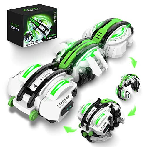 BAZADER RC Car with LED Lights - Remote Control Car Snakes 360° Roll Toy, Birthday for Kids Age 7 8 9 10 11+ Year Old, 2 Batteries 60+min, Indoor/Outdoor Toy for 6-12 yr Teen Boys - 1