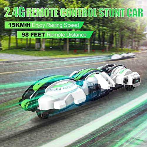 BAZADER RC Car with LED Lights - Remote Control Car Snakes 360° Roll Toy, Birthday for Kids Age 7 8 9 10 11+ Year Old, 2 Batteries 60+min, Indoor/Outdoor Toy for 6-12 yr Teen Boys - 6