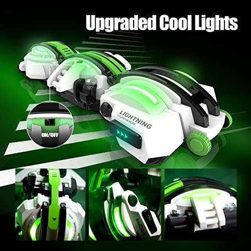 BAZADER RC Car with LED Lights - Remote Control Car Snakes 360° Roll Toy, Birthday for Kids Age 7 8 9 10 11+ Year Old, 2 Batteries 60+min, Indoor/Outdoor Toy for 6-12 yr Teen Boys - 3