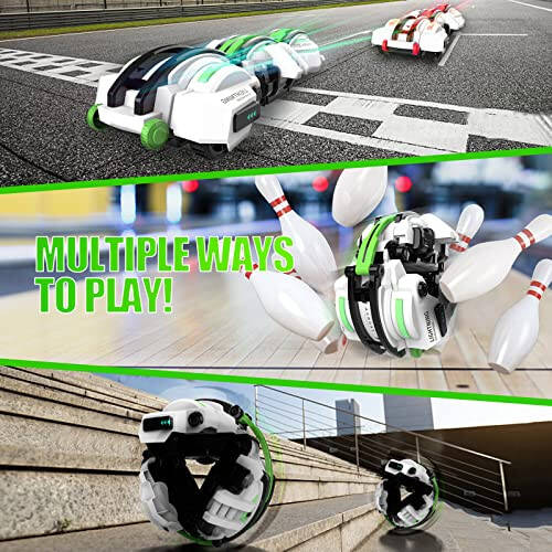 BAZADER RC Car with LED Lights - Remote Control Car Snakes 360° Roll Toy, Birthday for Kids Age 7 8 9 10 11+ Year Old, 2 Batteries 60+min, Indoor/Outdoor Toy for 6-12 yr Teen Boys - 4