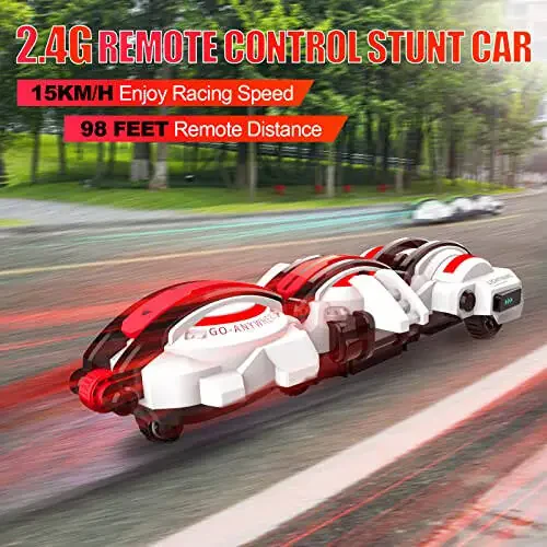 BAZADER RC Car with LED Lights - Remote Control Car Snakes 360° Roll Toy, Birthday for Kids Age 7 8 9 10 11+ Year Old, 2 Batteries 60+min, Indoor/Outdoor Toy for 6-12 yr Teen Boys - 6