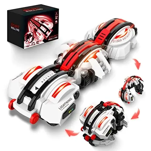 BAZADER RC Car with LED Lights - Remote Control Car Snakes 360° Roll Toy, Birthday for Kids Age 7 8 9 10 11+ Year Old, 2 Batteries 60+min, Indoor/Outdoor Toy for 6-12 yr Teen Boys - 1