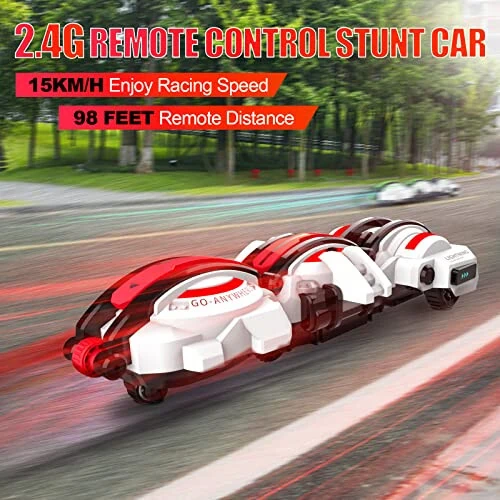 BAZADER RC Car with LED Lights - Remote Control Car Snakes 360° Roll Toy, Birthday for Kids Age 7 8 9 10 11+ Year Old, 2 Batteries 60+min, Indoor/Outdoor Toy for 6-12 yr Teen Boys - 6