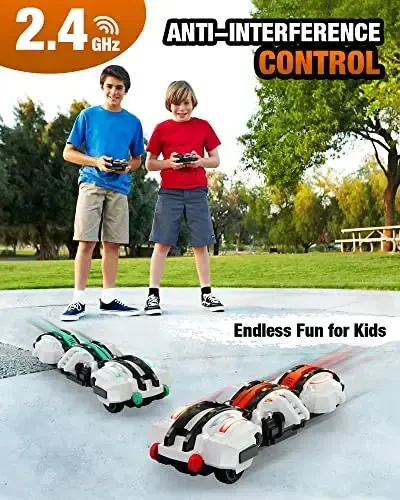 BAZADER RC Car with LED Lights - Remote Control Car Snakes 360° Roll Toy, Birthday for Kids Age 7 8 9 10 11+ Year Old, 2 Batteries 60+min, Indoor/Outdoor Toy for 6-12 yr Teen Boys - 6