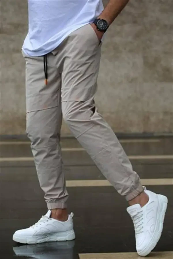 Базовый бежевый спортивный костюм 5412 - 3