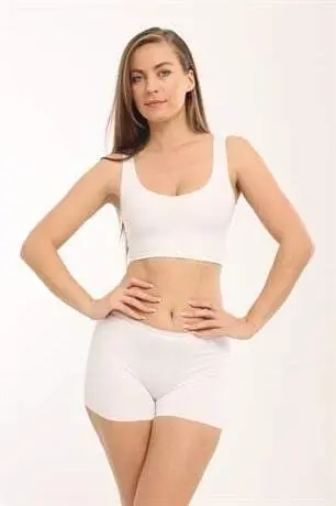 Базовый комплект из 3 женских трусов-боксеров бесшовной лазерной резки белого цвета - 5