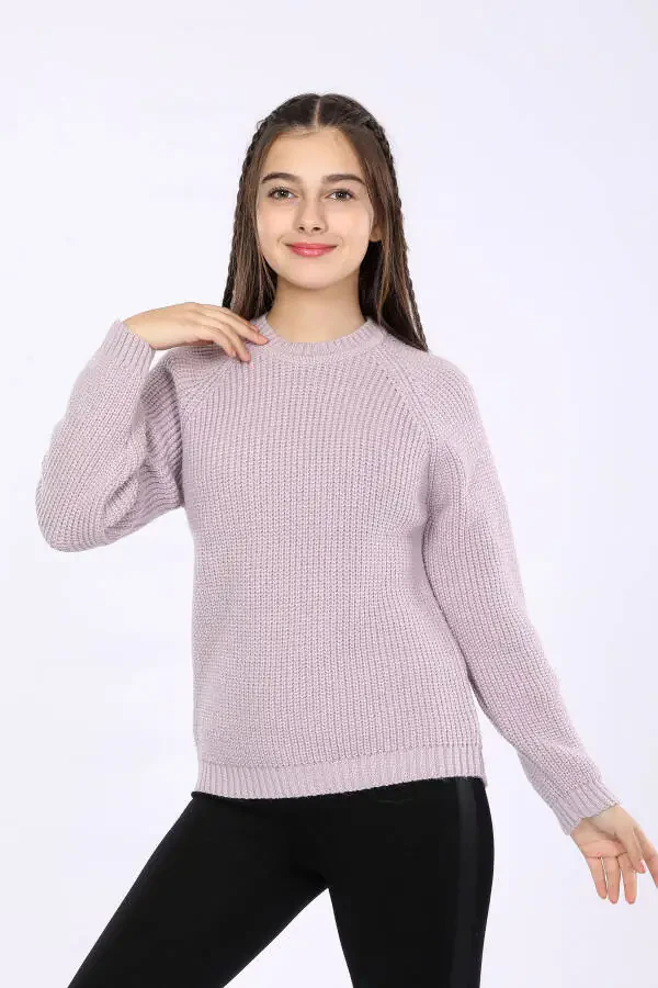 Базовый трикотажный свитер для девочек (4-13 лет) - 1