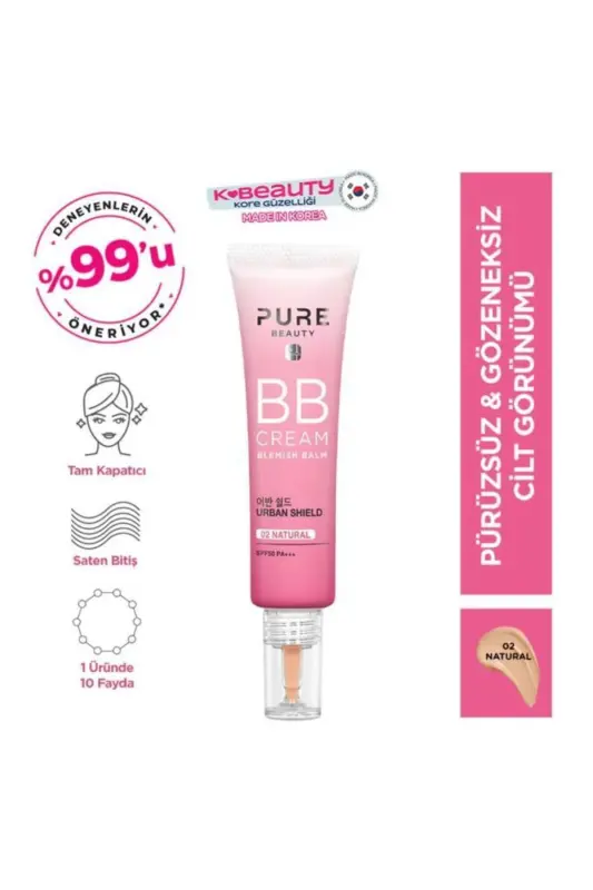 BB Krem Spf50 Pa+++ Natural 30 ml - PURE BEAUTY
