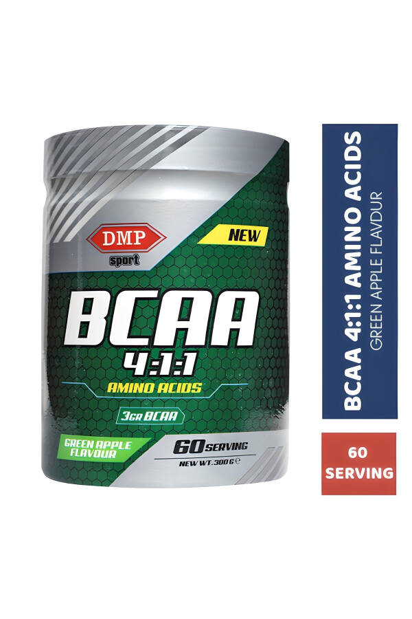 Bcaa 4:1:1 Amino Acids 3gr Bcaa 300gr Green Apple Flavored 60 Servings - 1