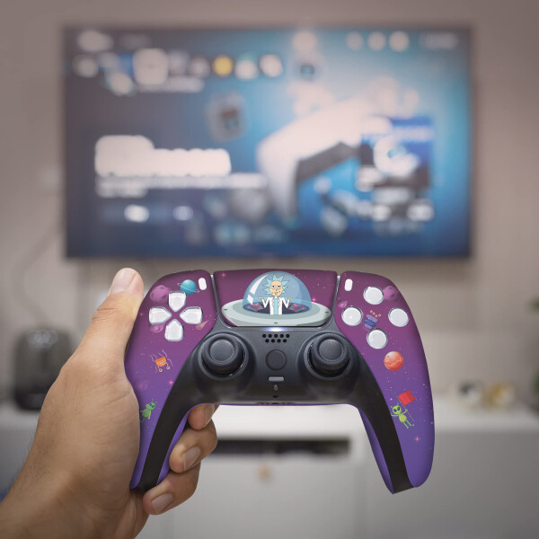 BCB Controllers tomonidan ishlab chiqarilgan PlayStation 5 bilan mos keladigan simsiz Ricky-Morty dizaynli maxsus PS-5 kontrolleri | Faqatgina tashqi qobiq emas, balki AQShda doimiy HYDRO-DIP bo'yoq bilan professional tarzda ishlab chiqarilgan - 10