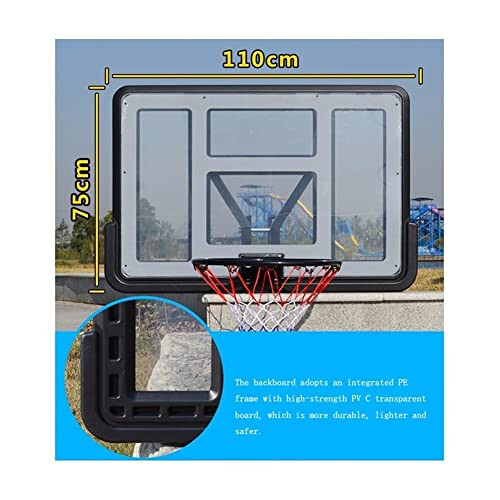 BDPP Wall-mounted Basketball+Rim Mini Basketball Hoop for Kids Adults Teens, Wall-Mounted Basketball Rim Easy to Install (43.3x29.6 Inches) Suitable for Indoor and Outdoor Backboards - 2