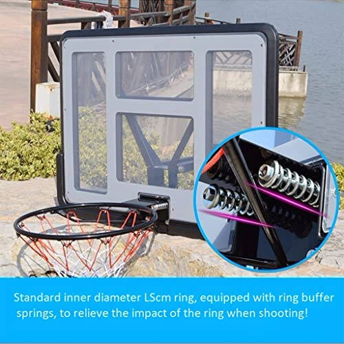 BDPP Wall-mounted Basketball+Rim Mini Basketball Hoop for Kids Adults Teens, Wall-Mounted Basketball Rim Easy to Install (43.3x29.6 Inches) Suitable for Indoor and Outdoor Backboards - 3