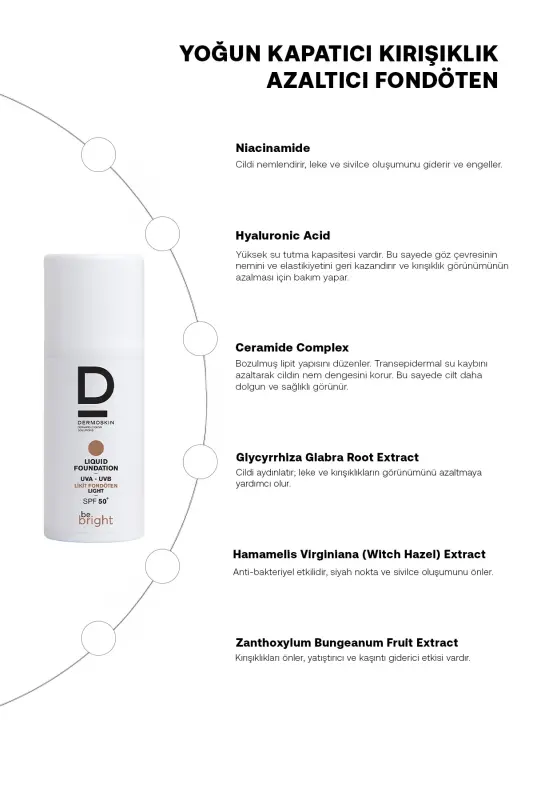 Be Bright Spf50+ Жидкий тональный крем 33ml - Светлый - 3