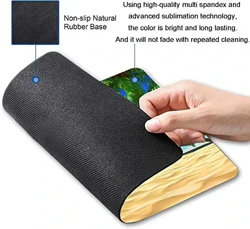Beach Mouse Pad, Mouse Mat Square Suv o'tkazmaydigan sichqoncha yostig'i Ofis uy noutbuki uchun sirpanmaydigan kauchuk asosli sichqoncha yostiqchalari, plyaj va kokos daraxtlari dizayni - 2