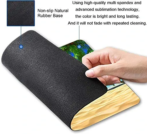 Beach Mouse Pad, Mouse Mat Square Waterproof Mouse Pad Non-Slip Rubber Base MousePads for Office Home Laptop, Beach and Coconut Trees Design - 2