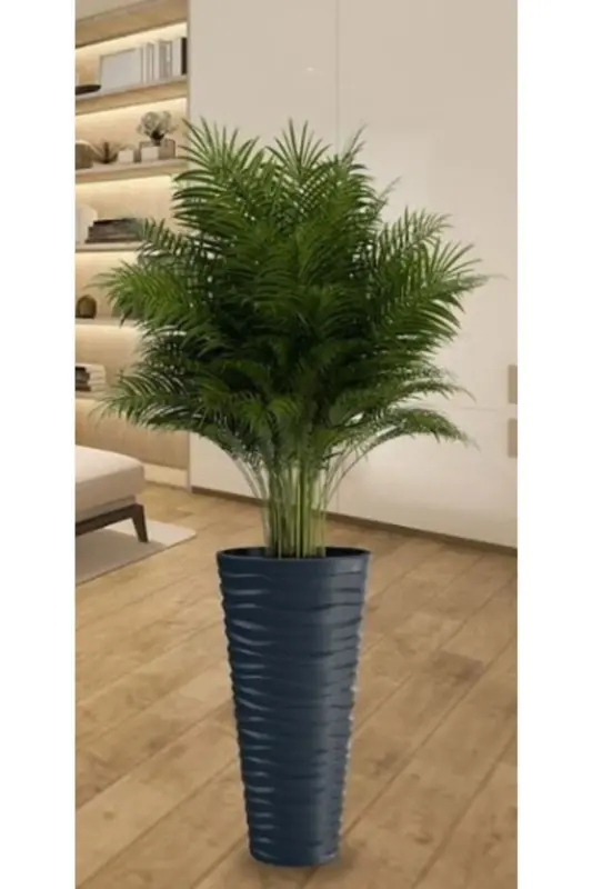 Beach Vase Decorative Pot Anthracite 5.5 Lt With Inner Pot-ANTHRACITE - 7