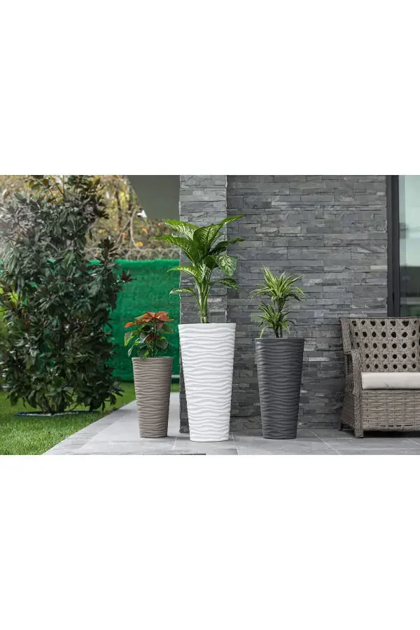 Beach Vase Decorative Pot Broken White 5.5 Lt - 4