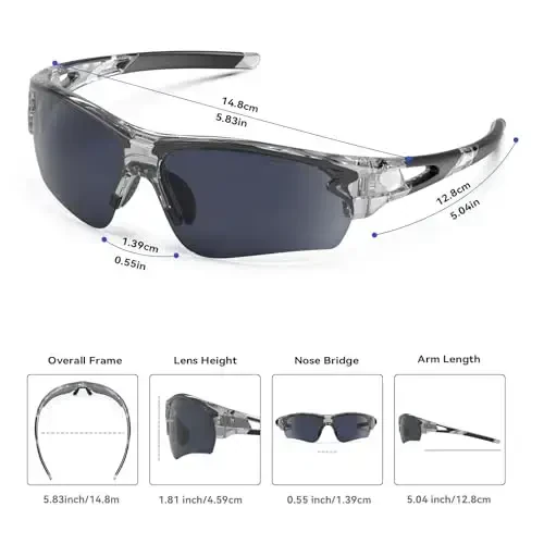 BEACOOL Polarized Sports Sunglasses for Men Women Youth Baseball Fishing Cycling Running Golf Motorcycle Tac Glasses UV400 - 6