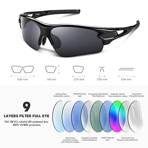 BEACOOL Polarized Sports Sunglasses for Men Women Youth Baseball Fishing Cycling Running Golf Motorcycle Tac Glasses UV400 - 3