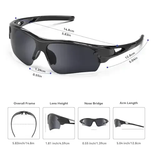BEACOOL Polarized Sports Sunglasses for Men Women Youth Baseball Fishing Cycling Running Golf Motorcycle Tac Glasses UV400 - 5