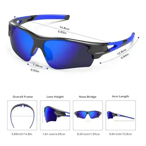 BEACOOL Polarized Sports Sunglasses for Men Women Youth Baseball Fishing Cycling Running Golf Motorcycle Tac Glasses UV400 - 5