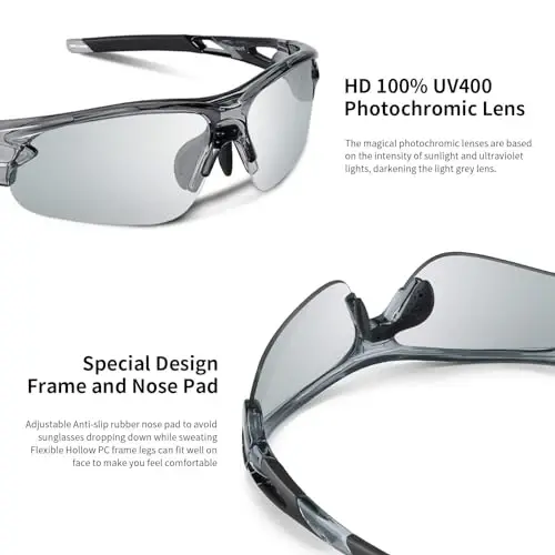 BEACOOL Polarized Sports Sunglasses for Men Women Youth Baseball Fishing Cycling Running Golf Motorcycle Tac Glasses UV400 - 3