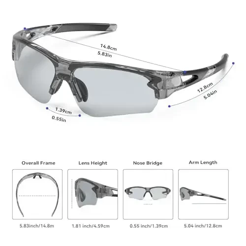 BEACOOL Polarized Sports Sunglasses for Men Women Youth Baseball Fishing Cycling Running Golf Motorcycle Tac Glasses UV400 - 6