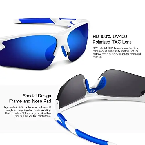 BEACOOL Polarized Sports Sunglasses for Men Women Youth Baseball Fishing Cycling Running Golf Motorcycle Tac Glasses UV400 - 4