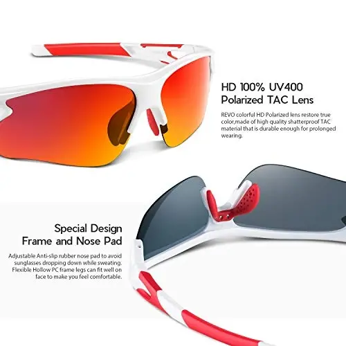 BEACOOL Polarized Sports Sunglasses for Men Women Youth Baseball Fishing Cycling Running Golf Motorcycle Tac Glasses UV400 - 4