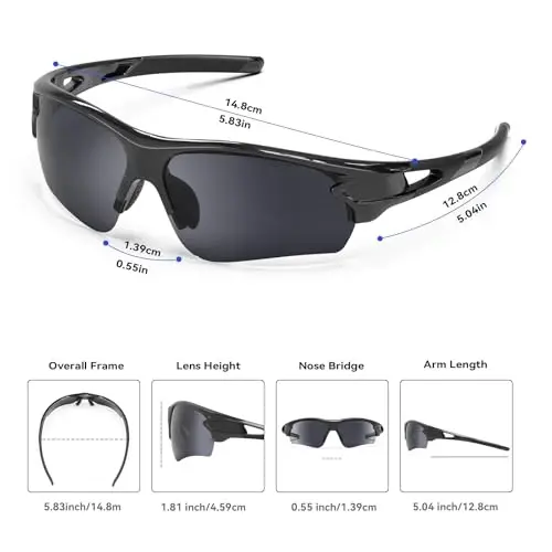 BEACOOL Polarized Sports Sunglasses for Men Women Youth Baseball Fishing Cycling Running Golf Motorcycle Tac Glasses UV400 - 5