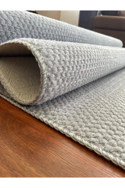 Bead Non-Slip Base Room Living Room Corridor Kitchen Rug Runner Grey - 14