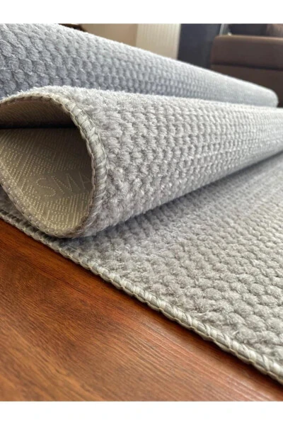Bead Non-Slip Base Room Living Room Corridor Kitchen Rug Runner Grey - melian (1)