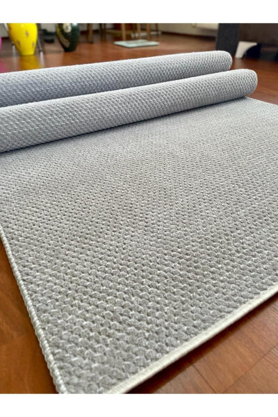 Bead Non-Slip Base Room Living Room Corridor Kitchen Rug Runner Grey 