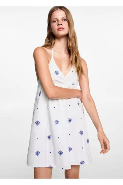 Beaded Embroidered Dress - MANGO TEEN