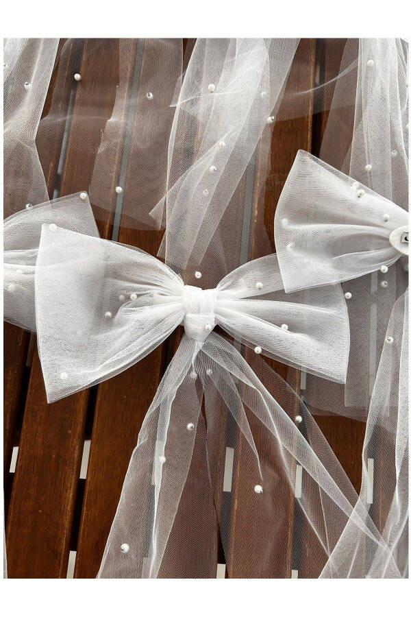 Beaded Fabric, Bow Beaded Bridal Veil Bridal Veil Clip Beaded Fabric - 45